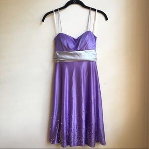 Jump Apparel Purple & Silver Satin Dress